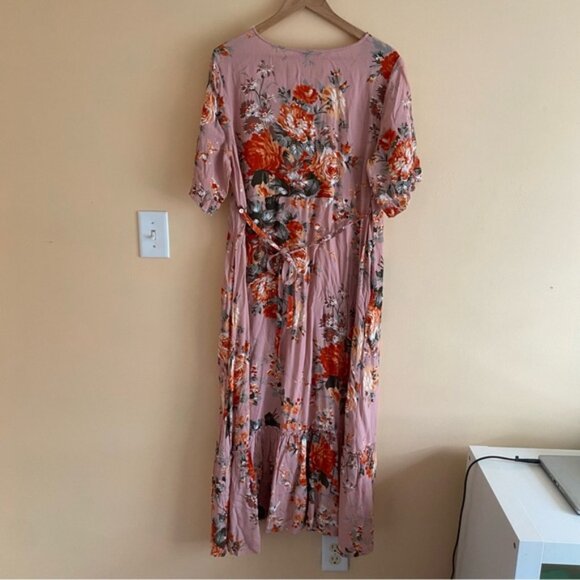 April Cornell Briar ROne Sizee Occasion Dress Woman Large Floral Pink Pocket Coq - Picture 3 of 16